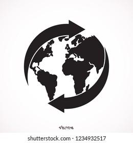 Arrow pointing the earth movement.