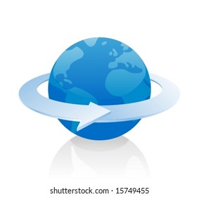Arrow pointing the earth movement.
