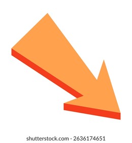 Arrow pointing forward direction, ahead, showing following, next. Guidance, navigation element. Pointer for instruction, action, swipe right. Flat vector illustration isolated on white background.