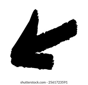 Arrow pointing left brushstroke symbol