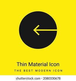 Arrow Pointing Left Circular Button minimal bright yellow material icon