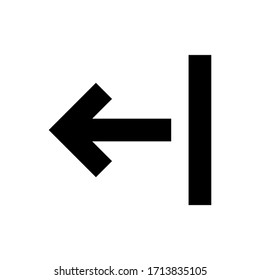arrow pointing left, download button isolated on white, simple arrow for icon flat line, black arrow left direction, arrow sign of next download and upload concept, vector