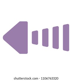 
An arrow pointing left, flat icon design
