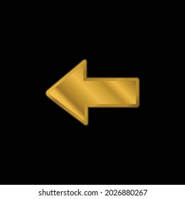 Arrow Pointing To Left gold plated metalic icon or logo vector