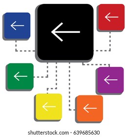 Arrow Pointing Left Single Icon Vector Illustration