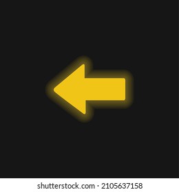 Arrow Pointing To Left yellow glowing neon icon