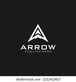 Arrow pointing to mountain logo outdoor clothing hunting gear logo design