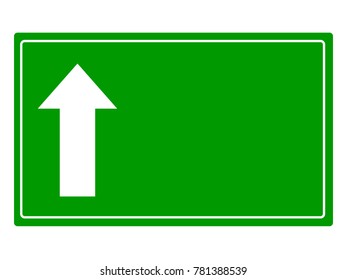 Arrow Pointing up on green background Sign