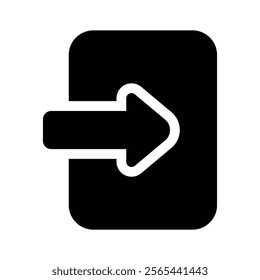 An arrow pointing out symbolizing logout or exit from an account