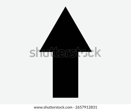 Arrow Pointing Up Point Ahead Enter Entrance Position Path Pathway Straight North Access Back Reverse Black White Vector Icon Sign Symbol Graphic Artwork