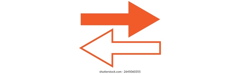 arrow pointing right in circle orange for icon flat isolated on white, circle with arrow for button interface app, clip art arrow sign, arrow simple symbol for direction, vector