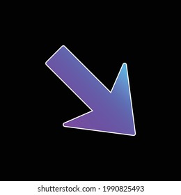 Icono de vector de gradiente azul derecho abajo