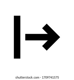 arrow pointing right, download button isolated on white, simple arrow for icon flat line, black arrow right direction, arrow sign of next download and upload concept, vector