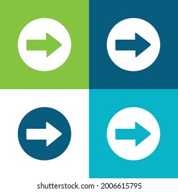 Arrow Pointing To Right Flat four color minimal icon set