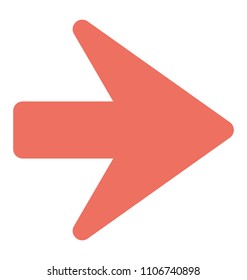
An arrow pointing right, flat icon design 
