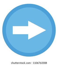 
An arrow pointing right, flat icon design 
