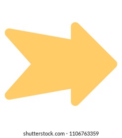 
An arrow pointing right, flat icon design 
