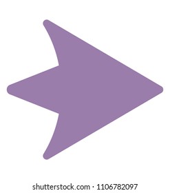 An arrow pointing right, flat icon design 
