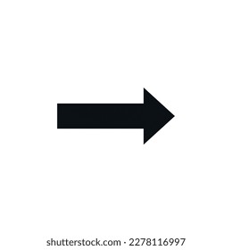 Arrow pointing right flat vector icon in black color.