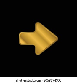 Arrow Pointing To Right gold plated metalic icon or logo vector