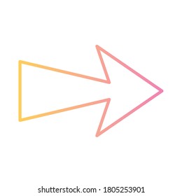 arrow pointing right gradient style icon design of direction web forward and infographic theme Vector illustration