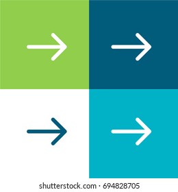 Arrow pointing to right green and blue material color minimal icon or logo design