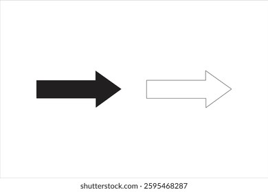 Arrow pointing right icon. Arrow pointing right icon set. Arrow pointing right outline vector illustration. 