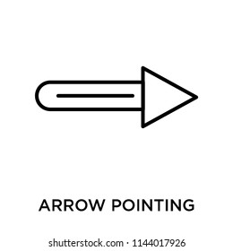 Arrow pointing right icon vector isolated on white background for your web and mobile app design, Arrow pointing right logo concept
