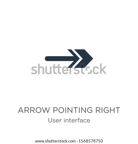 Arrow pointing right icon vector. Trendy flat arrow pointing right icon from user interface collection isolated on white background. Vector illustration can be used for web and mobile graphic design, 