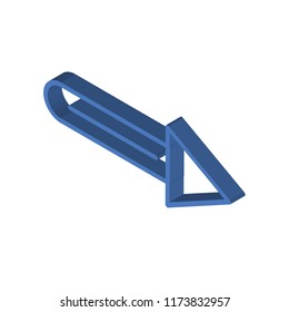 Arrow pointing right isometric left top view 3D icon