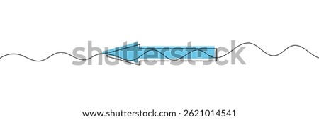 Arrow pointing right and Left, line continuous drawing vector. One line Arrow pointing right, vector background. Arrow pointing right, icon. Continuous outline of a Arrow pointing right. EPS 10 .