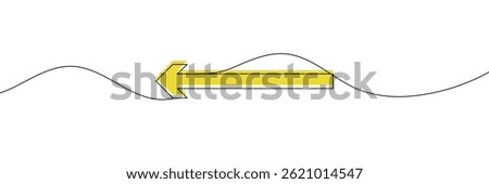 Arrow pointing right and Left, line continuous drawing vector. One line Arrow pointing right, vector background. Arrow pointing right, icon. Continuous outline of a Arrow pointing right. EPS 10 .