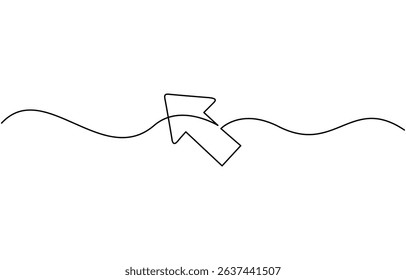 Arrow pointing right, line continuous drawing vector. One line Arrow pointing right, abstract line art illustration, arrow pointing, minimalist pro vector concept.