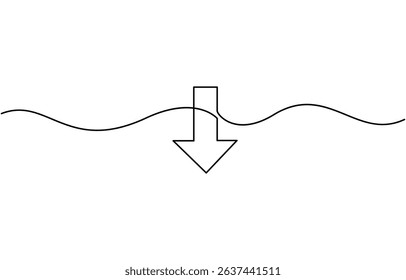 Arrow pointing right, line continuous drawing vector. One line Arrow pointing right, abstract line art illustration, arrow pointing, minimalist pro vector concept.