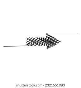 Arrow pointing right. One line Arrow pointing right. Arrow pointing right icon. Vector illustration. Stock image.