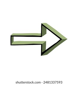 Arrow pointing right. Scroll right button on white background. Vector illustration.