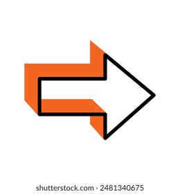 Arrow pointing right. Scroll right button on white background. Vector illustration.