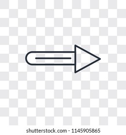 Arrow pointing right vector icon isolated on transparent background, Arrow pointing right logo concept