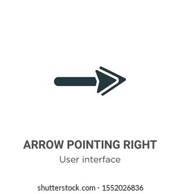 Arrow pointing right vector icon on white background. Flat vector arrow pointing right icon symbol sign from modern user interface collection for mobile concept and web apps design.