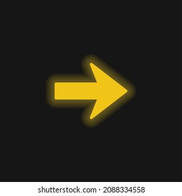 Arrow Pointing To Right yellow glowing neon icon