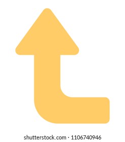 
arrow pointing rightwards then curving upwards
