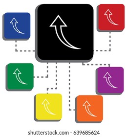 Arrow Pointing Up Single Icon Vector Illustration