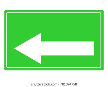 Arrow Pointing Symbols Left on green background