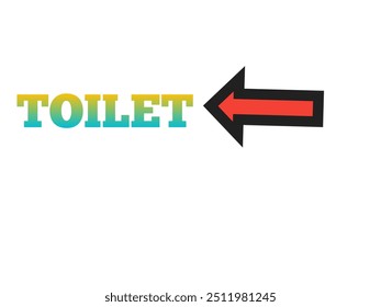 arrow pointing to the toilet