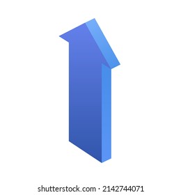 Flecha hacia arriba. Gradiente azul. Adecuado para su uso como elemento de diseño para infografías de negocios. 3 D. Ilustración vectorial.
