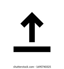 flecha hacia arriba, flecha para descargar icono aislado en blanco