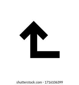 arrow pointing up, download button isolated on white, simple arrow for icon flat line, black arrow up direction, arrow sign of next or download upload concept, vector