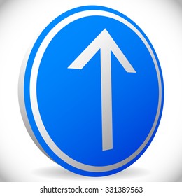 Arrow pointing up. Road sign concept.