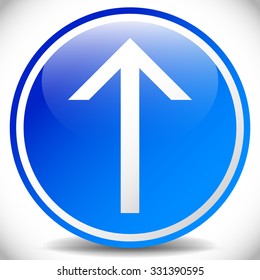 Arrow pointing up. Road sign concept.