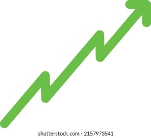 Arrow pointing upward graph higher profits concept  